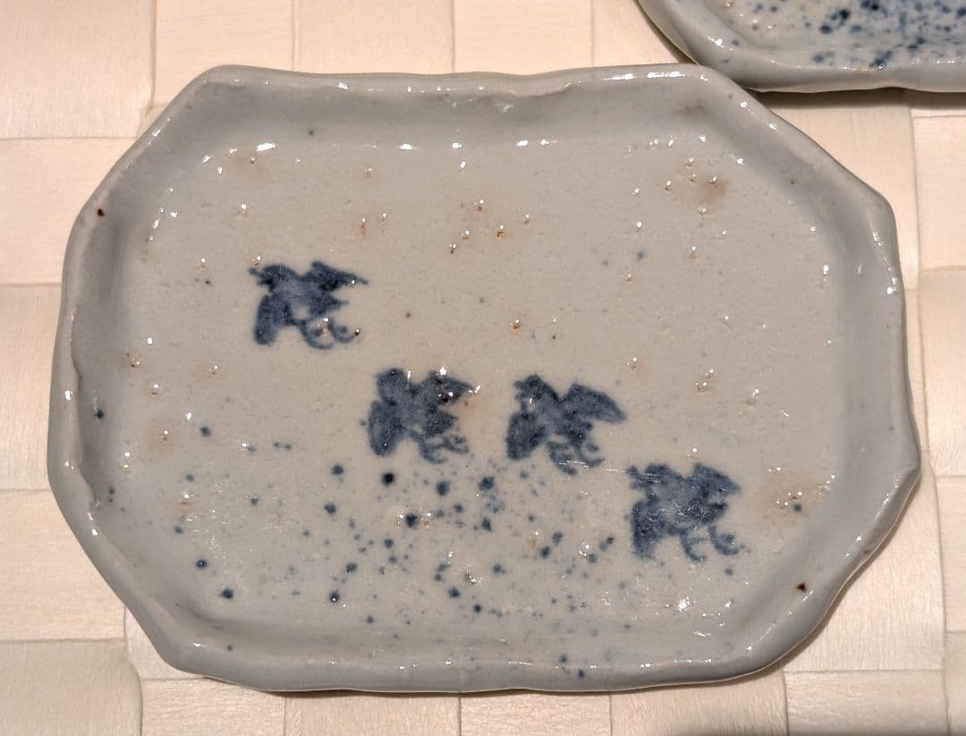 柴山勝　青華　吹墨　豆皿　５枚セット