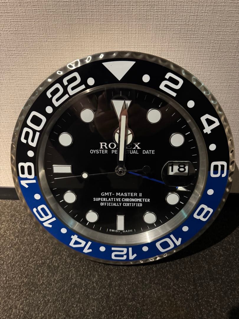 fjr.k　人気　掛け時計　GMTマスターII ロレックス　バットマン