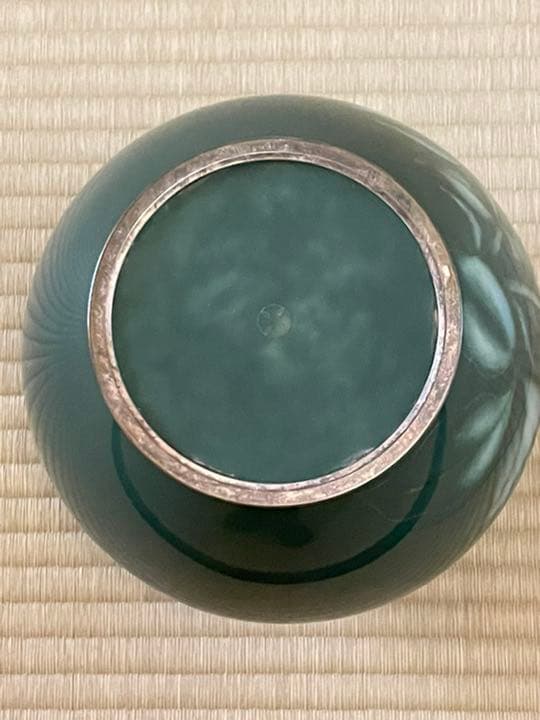 七宝玉釉薔薇文花瓶　安藤七宝店　農林中央金庫創立40周年記念　白木屋