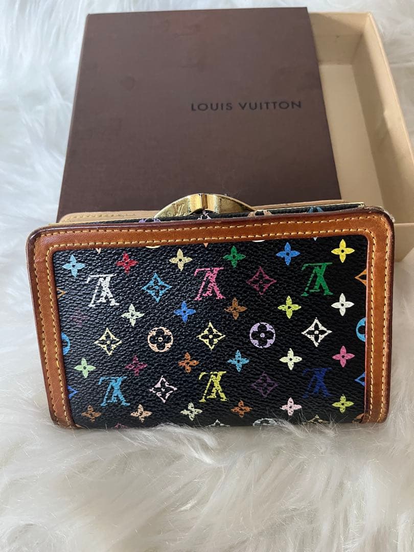 Louis Vuitton 二つ折り財布 ブラック/マルチカラー