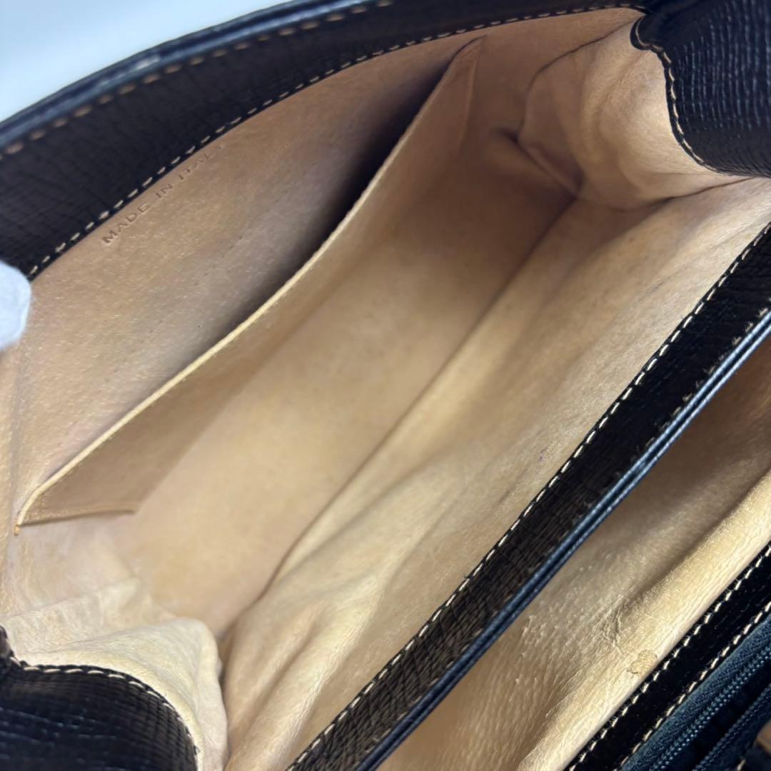 専用ロエベ レザー ハンドバッグ ターンロック ロゴ型押し 黒