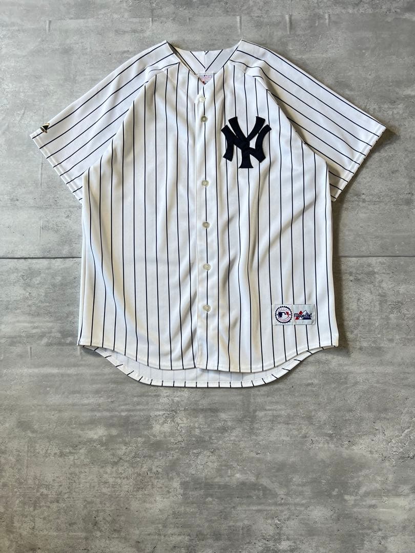 【usa製、松井秀喜#55】Majestic MLBヤンキースゲームシャツ野球