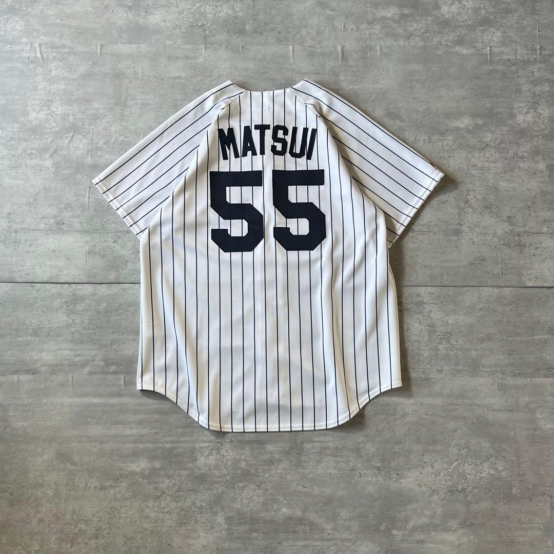 【usa製、松井秀喜#55】Majestic MLBヤンキースゲームシャツ野球