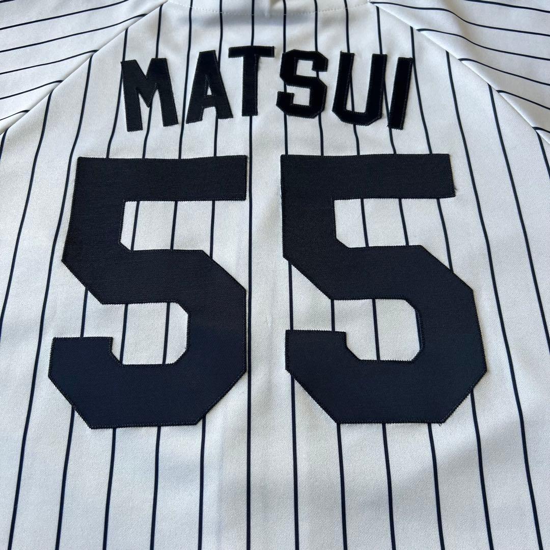 【usa製、松井秀喜#55】Majestic MLBヤンキースゲームシャツ野球