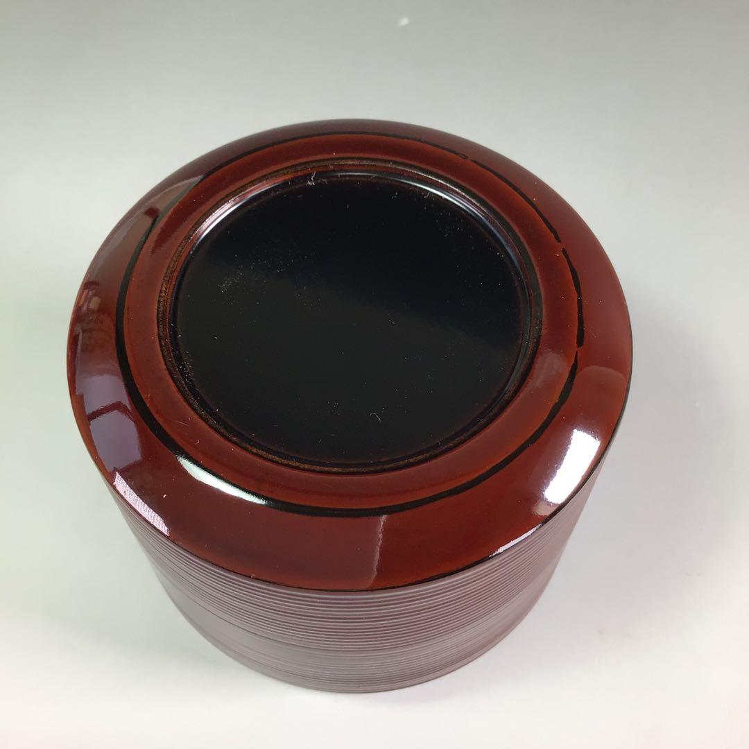 Ｐ９５５　棗　『清山作』『溜塗』『桜蒔絵』『雪吹棗』　共箱　茶道具