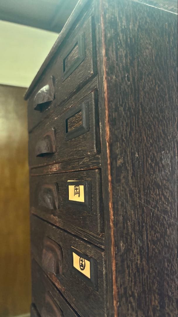 値下げしました　昭和レトロ　木製10段引き出し　古家具