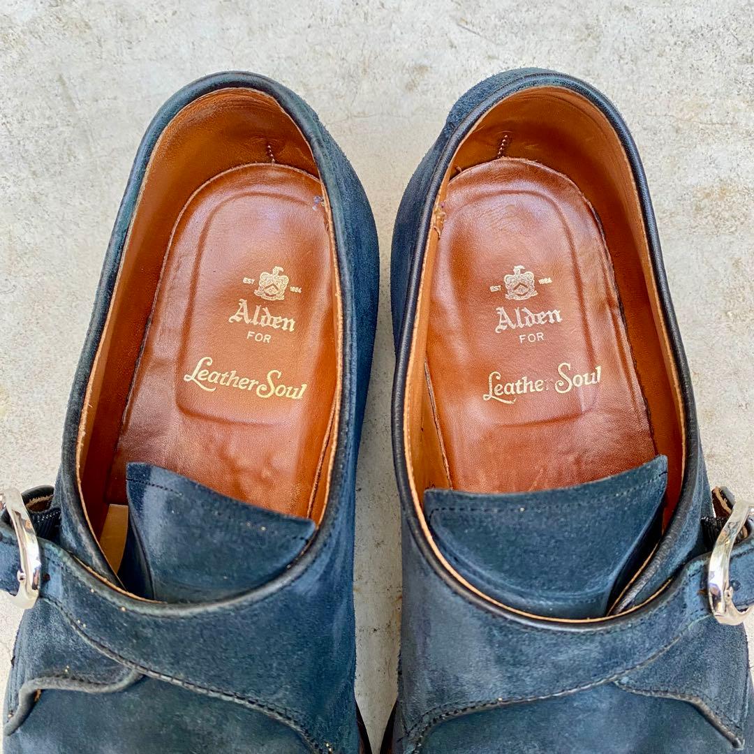 Alden17031F★サイズ9D★スエード★ネイビー★モンクストラップ