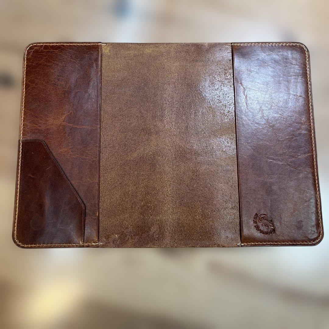 【ちよぴー様オーダー品】A5 ブックカバー レッド ブラウン ペンケース