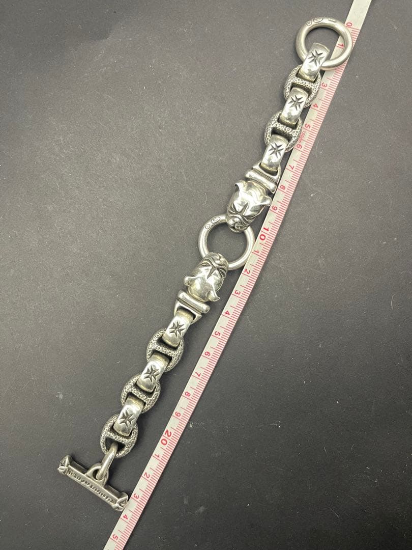 約140g シルバー925製　ブルドッグ　ブレスレット　ビンテージ