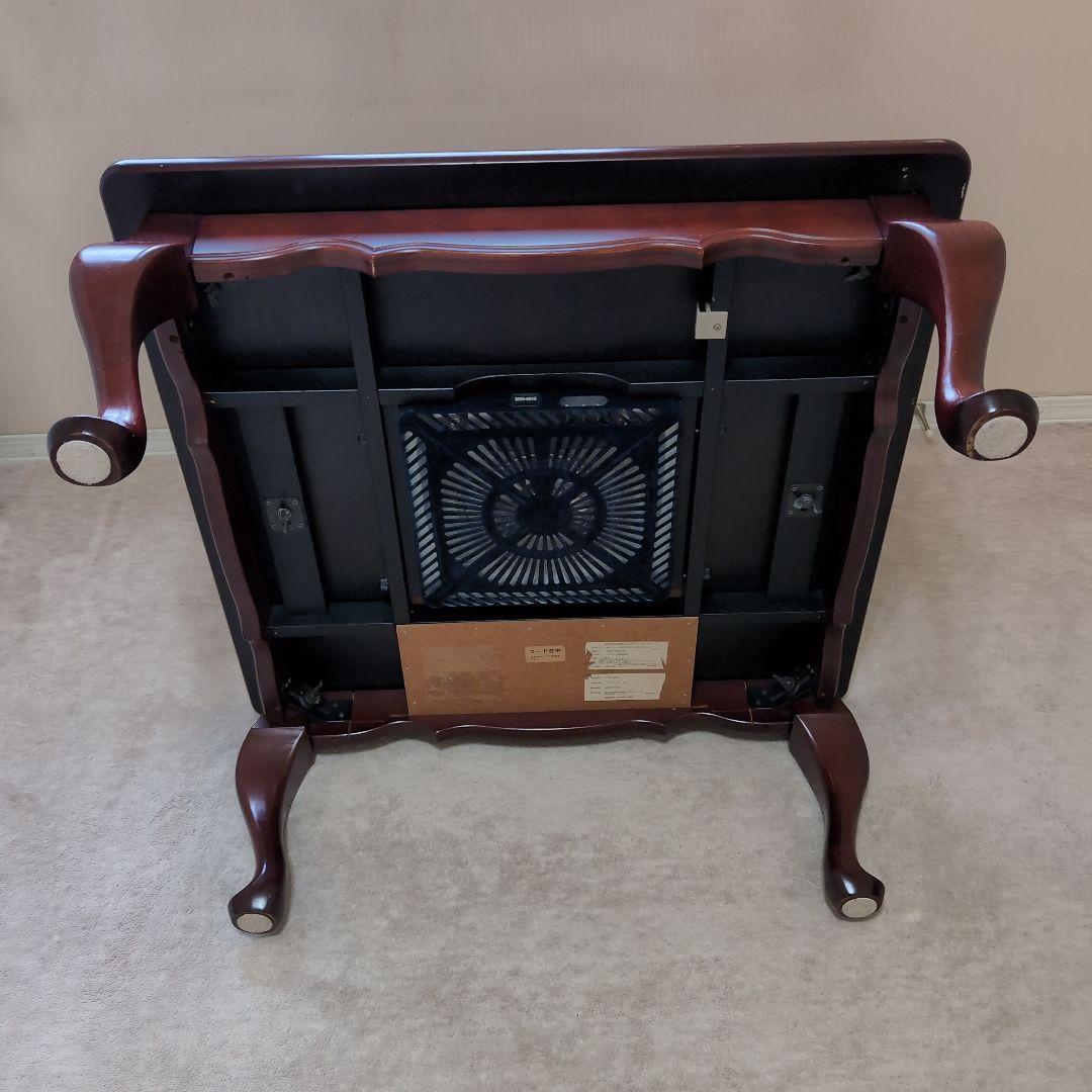 猫足 木製正方形こたつ ブラウン