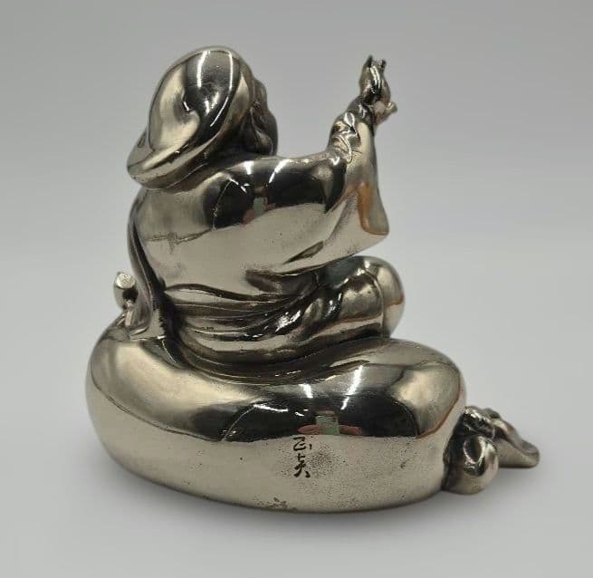 白銅ねずみ恵比寿 置物