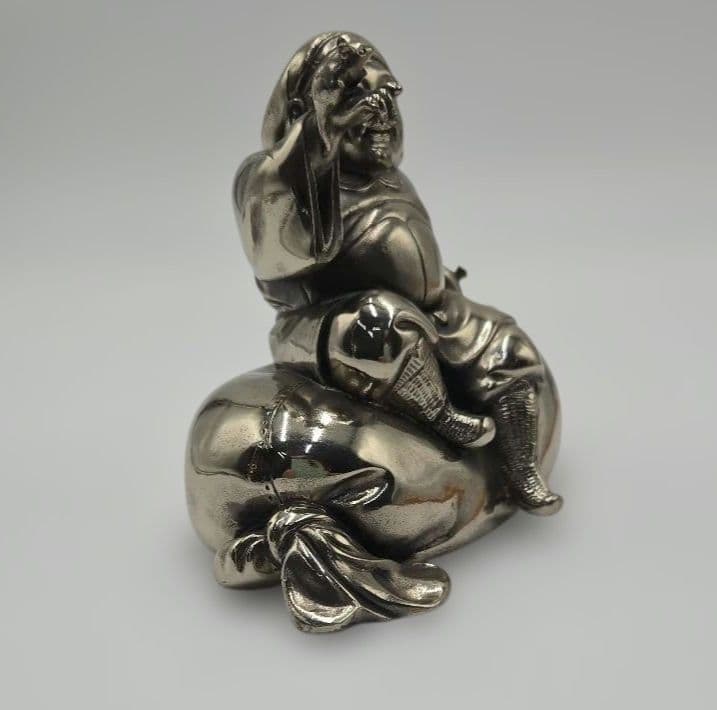 白銅ねずみ恵比寿 置物