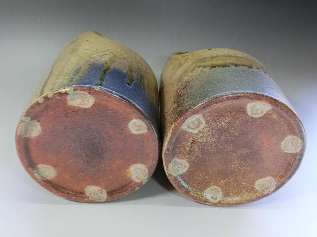 手炉■手あぶり 古い陶器の火鉢 2個 彦爵 備前 手火鉢 小火鉢 火器 骨董品■