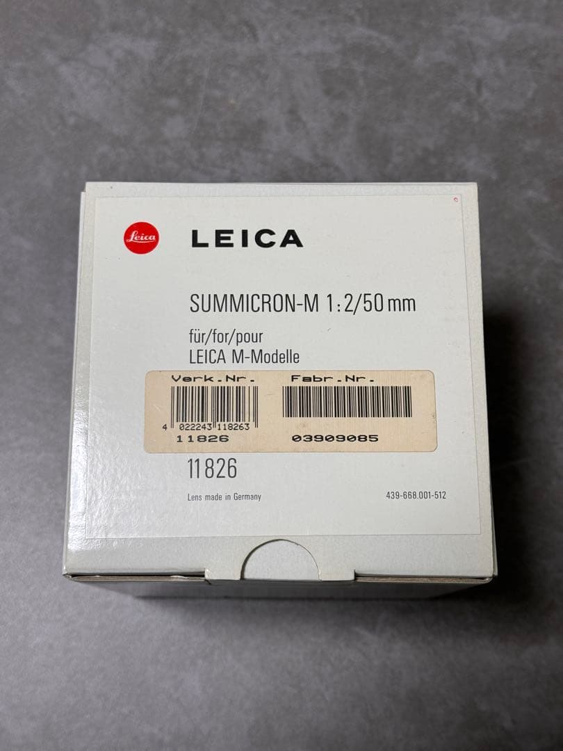 LEICA SUMMICRON-M F2/50mm（BK） 11826