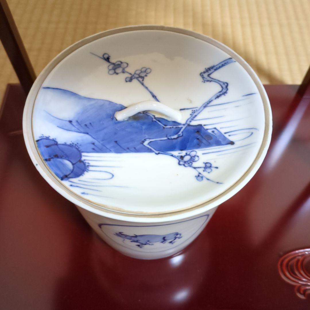 膳所焼　十牛図水指