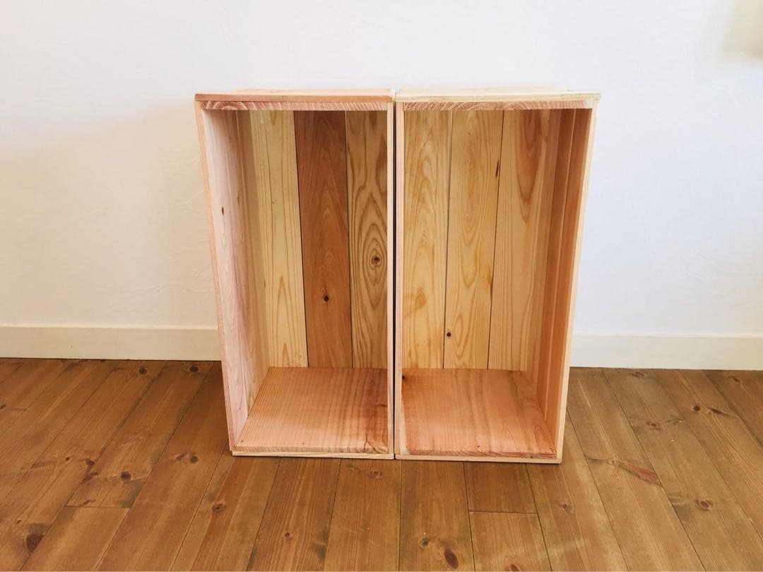 新品 りんご箱 2箱 // 収納 木箱 ウッドボックス ガーデニング 薪入れ