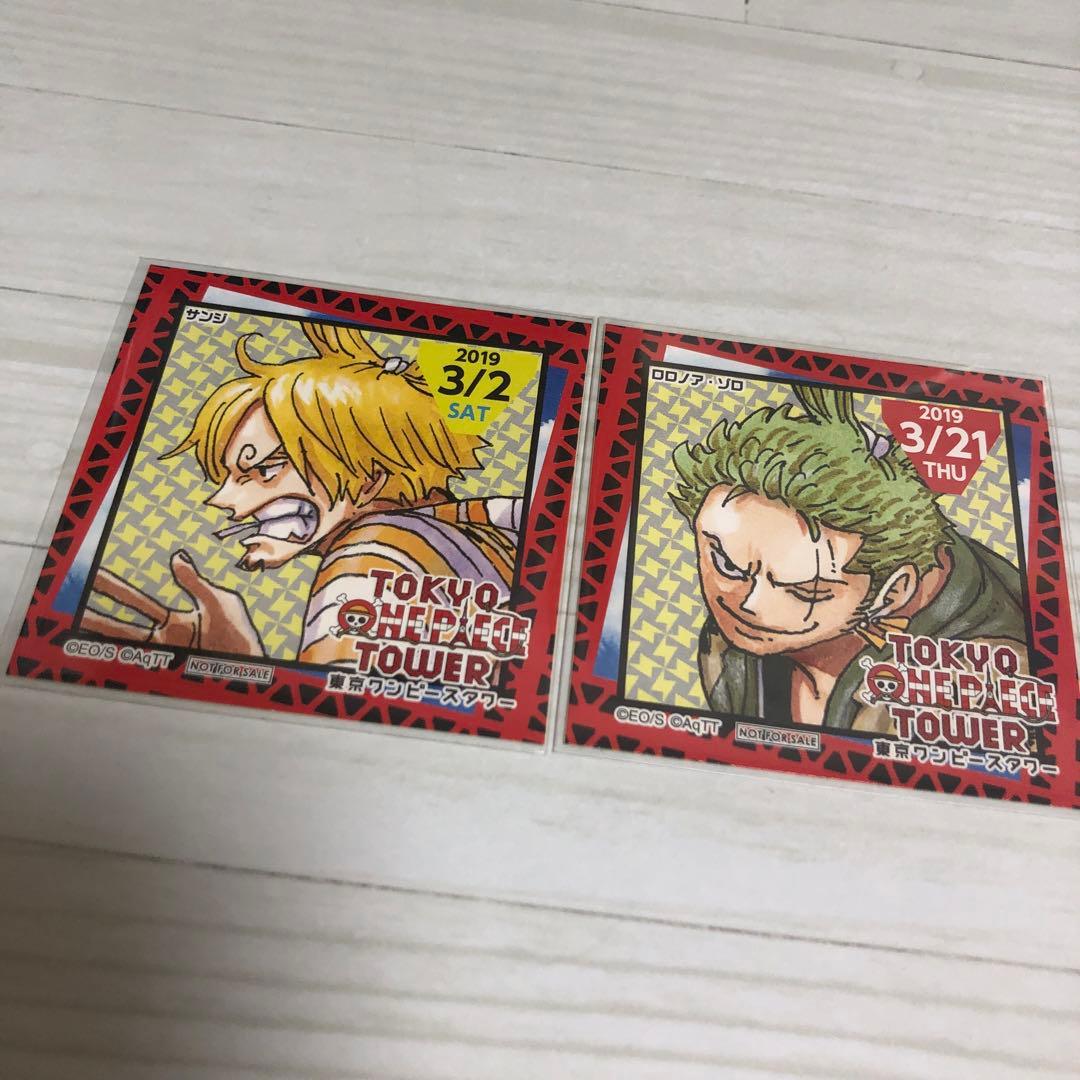 ONE PIECE 東京ワンピースタワー　365日ステッカー　ゾロ　サンジ