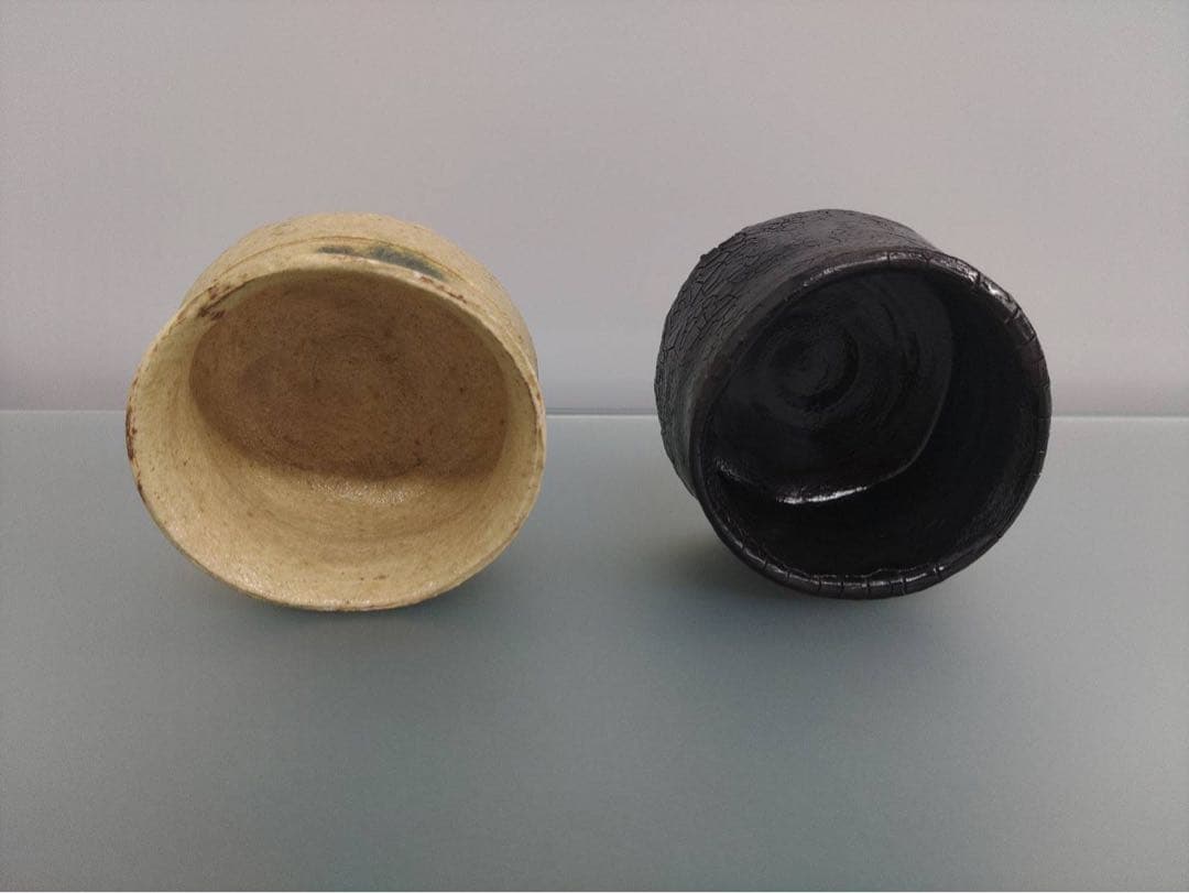 ぐい呑2セット　黄瀬戸ぐい呑・瀬戸黒ぐい呑