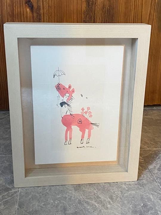 足田メロウ　原画　直筆サイン　絵画　希少　ペガサス　フラワー　額付き