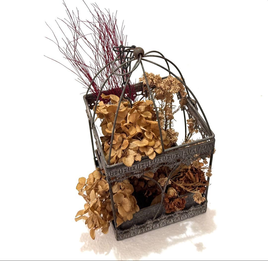 アンティーク★ ハンギングゲージ ドライフラワー ランタン