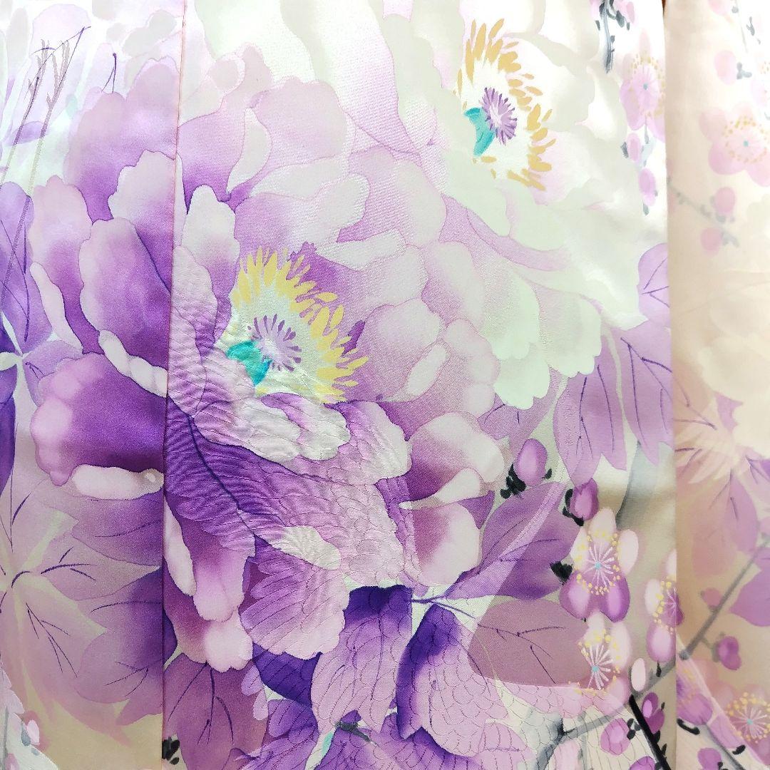 振袖フルセット(10点)・成人式・くすみ・高級手描き・大輪牡丹・胴裏正絹・逸品