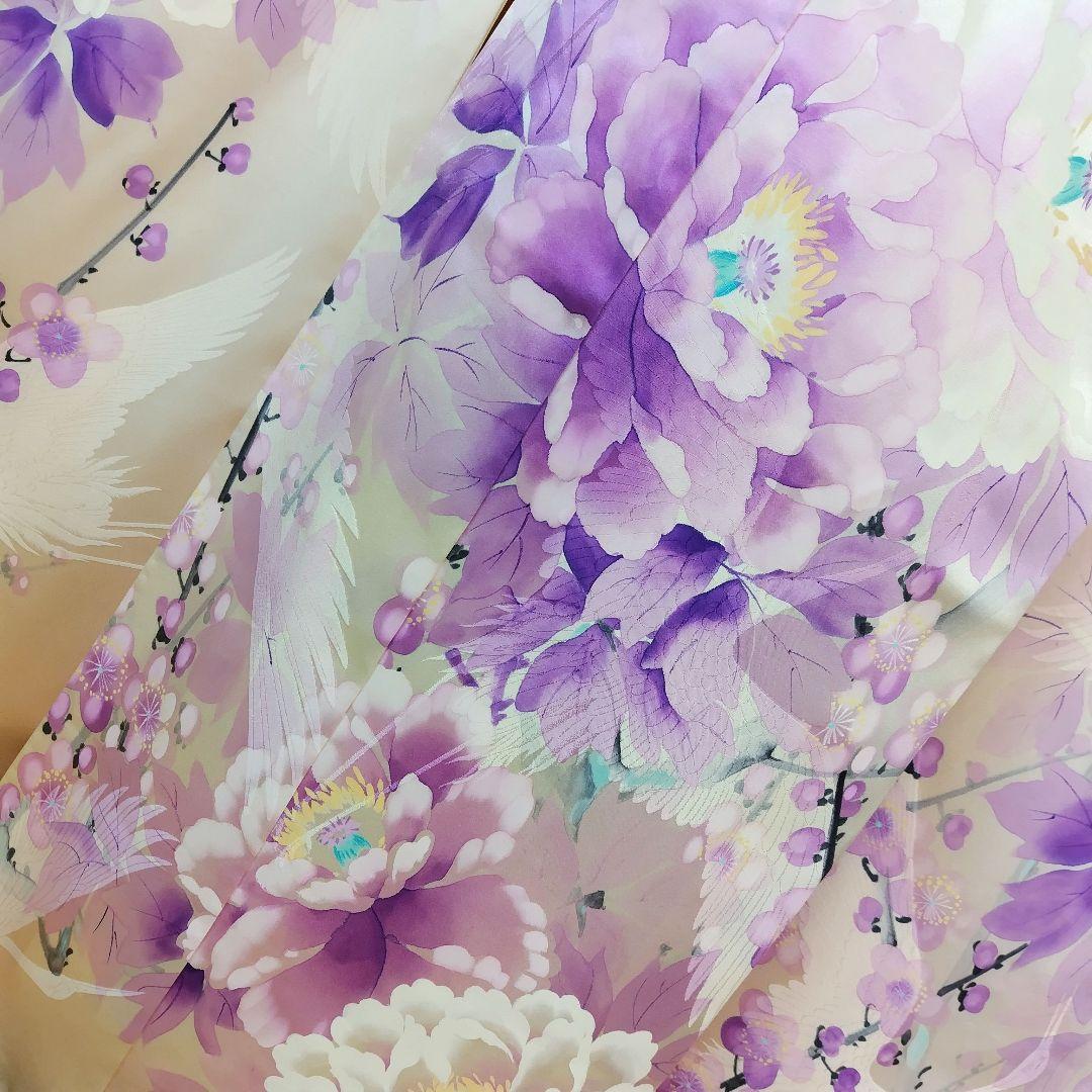 振袖フルセット(10点)・成人式・くすみ・高級手描き・大輪牡丹・胴裏正絹・逸品