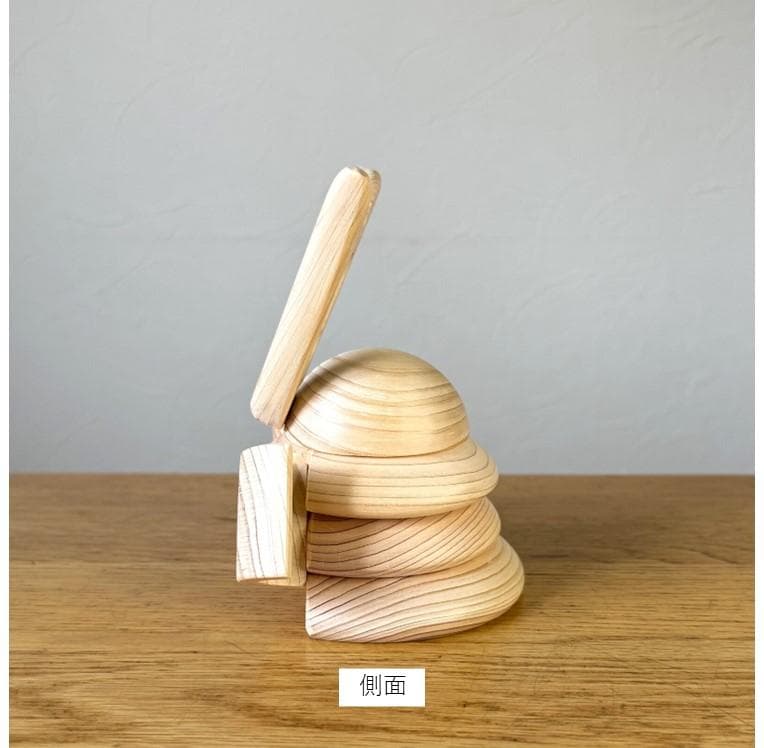 木製兜(くわ形-中)、ヒノキ、無着色、無塗装、端午の節句【送料無料】④23