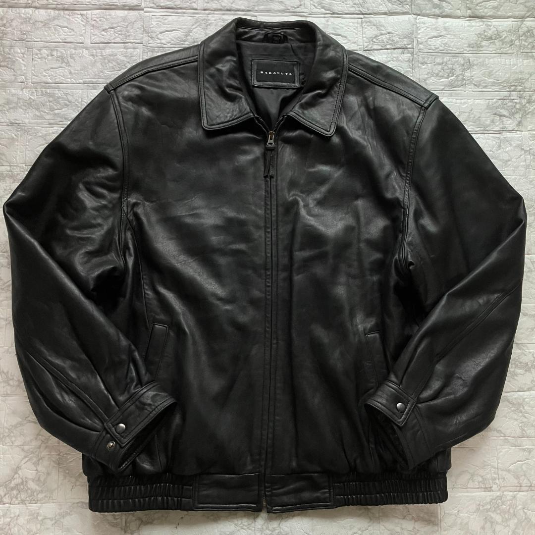 希少品◎バラクータ 90s 羊革 レザージャケット 2XL 黒 ブラック