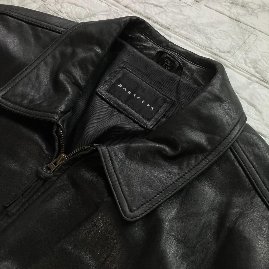 希少品◎バラクータ 90s 羊革 レザージャケット 2XL 黒 ブラック