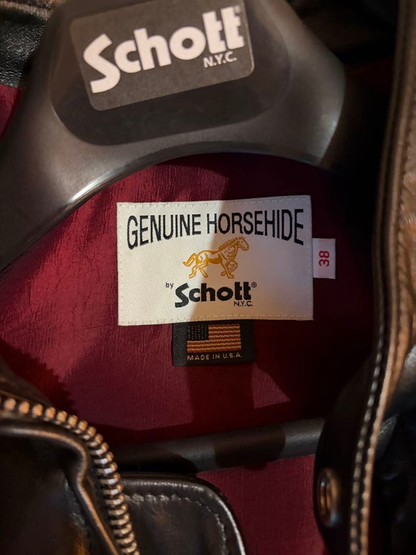 Schott 641xxh ホースハイド　38　ハンガー付き