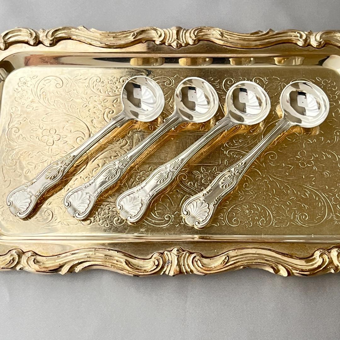 【英国】 コンディメント / ポーション/ マスタード スプーン 4本組