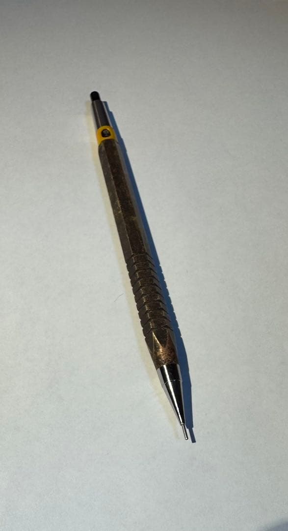 ほぼ未使用　広瀬鐵筆堂　カスタムpg5 糠焼き真鍮六角　シャープペン　0.5mm