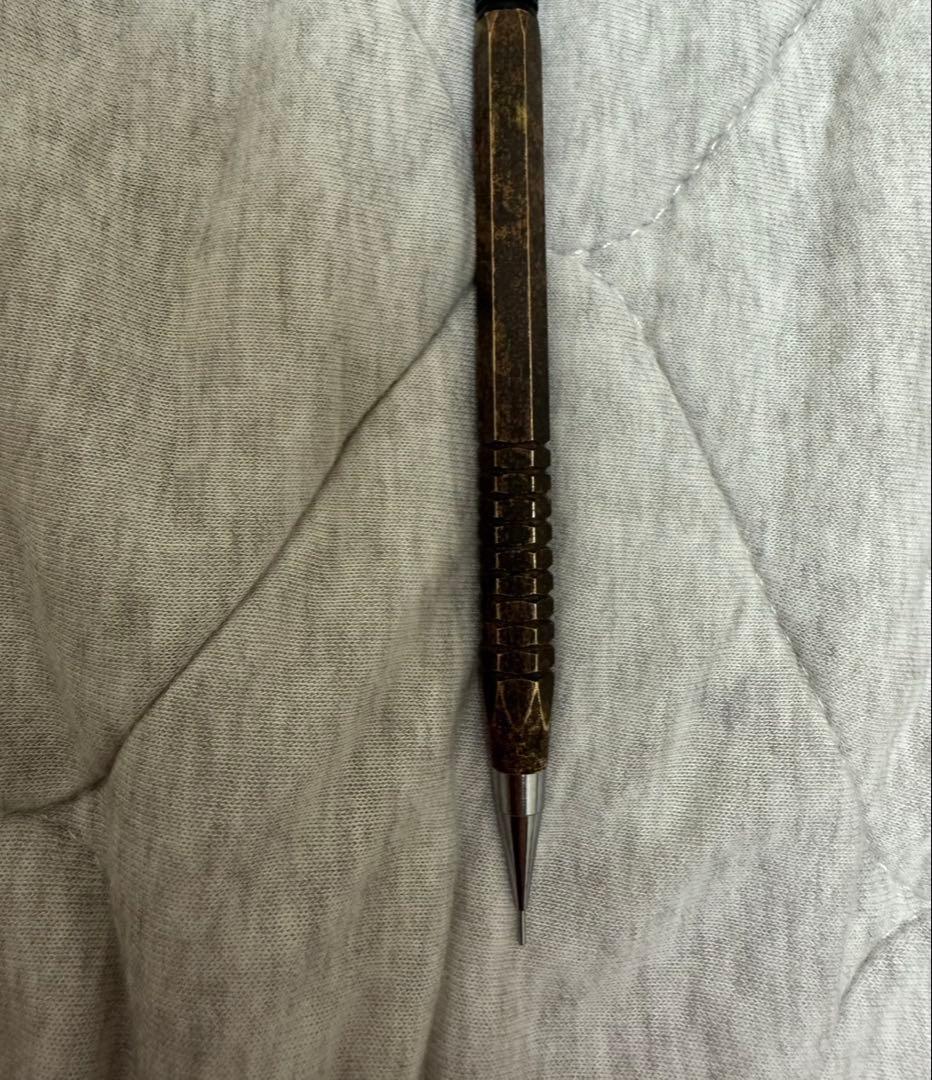 ほぼ未使用　広瀬鐵筆堂　カスタムpg5 糠焼き真鍮六角　シャープペン　0.5mm