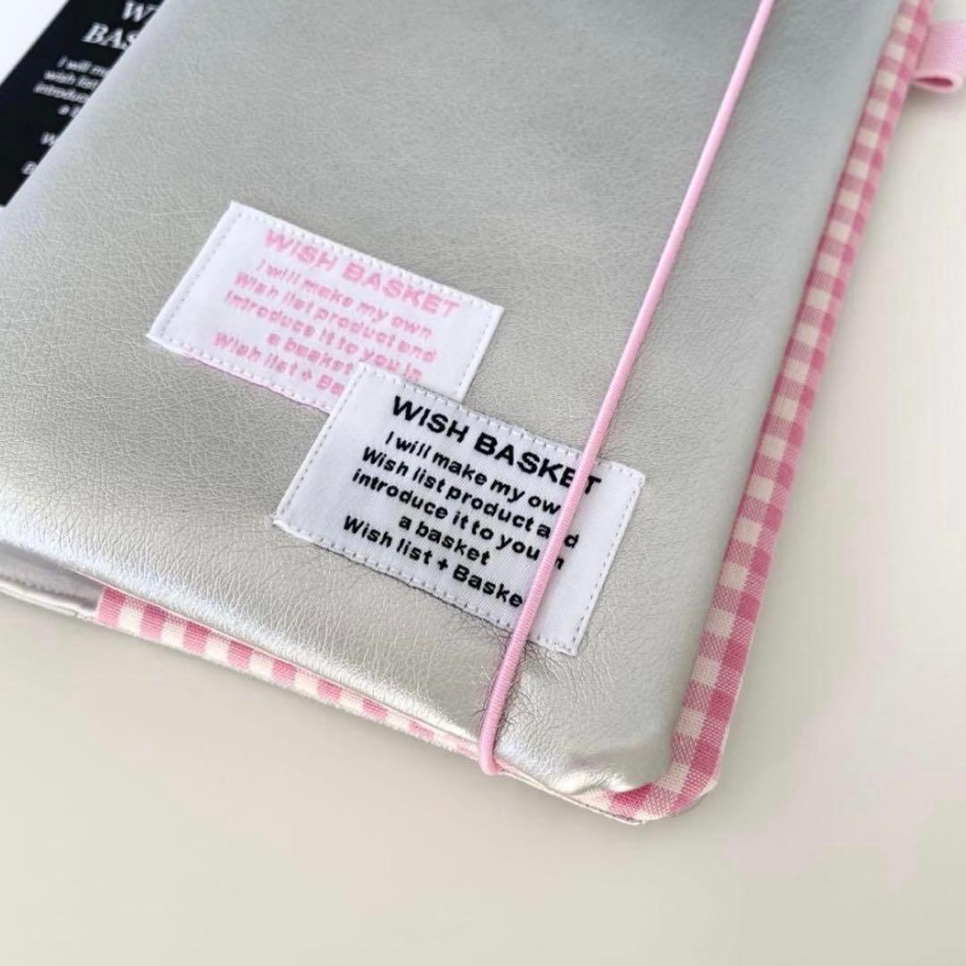 早い者勝ち　韓国　バインダー　カバー　貯金　現金管理　シルバー　ピンク　チェック