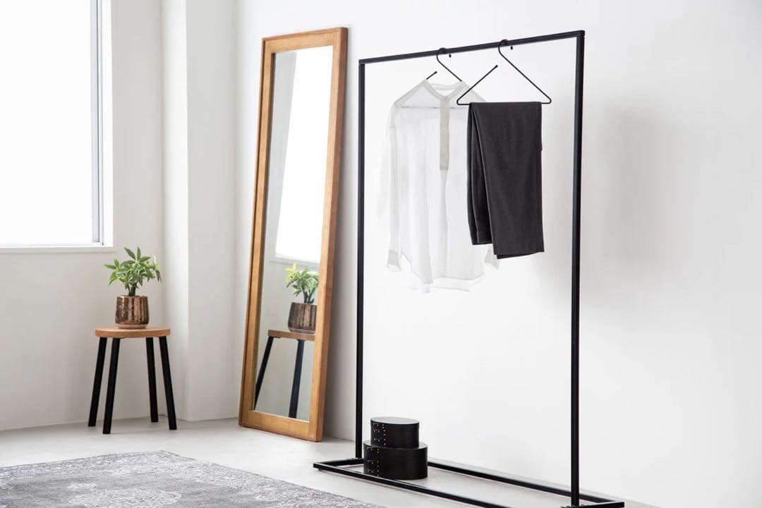 KANADEMONO シンプル アイアン ハンガーラック　W90