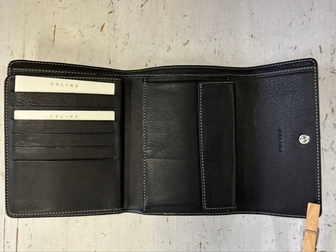 【新品タグ付】カ73 CELINE セリーヌ　三つ折り財布　黒/ブラック