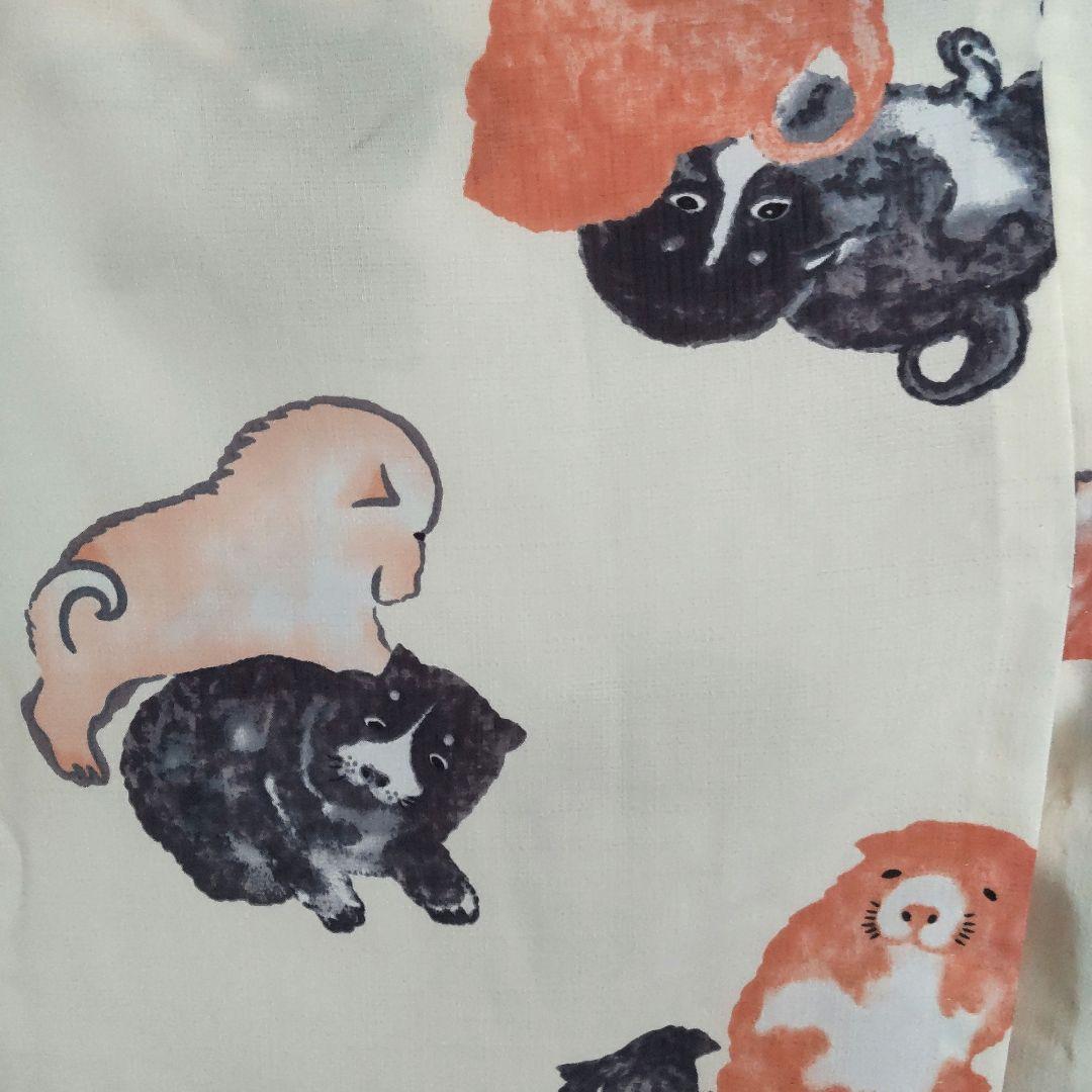 岡重 犬柄 セオアルファ素材浴衣