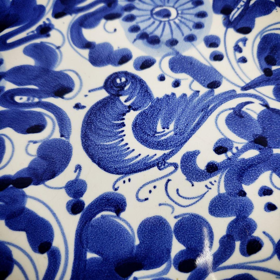 大皿　イタリア　デルータ　マヨリカ焼　染付