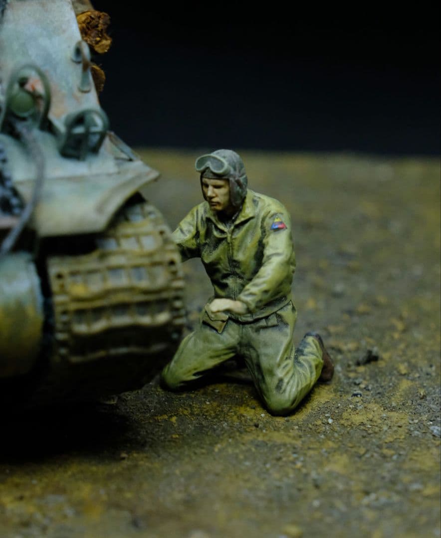 タミヤ M4A3シャーマンイージーエイト戦車（1/35）ジオラマ完成品