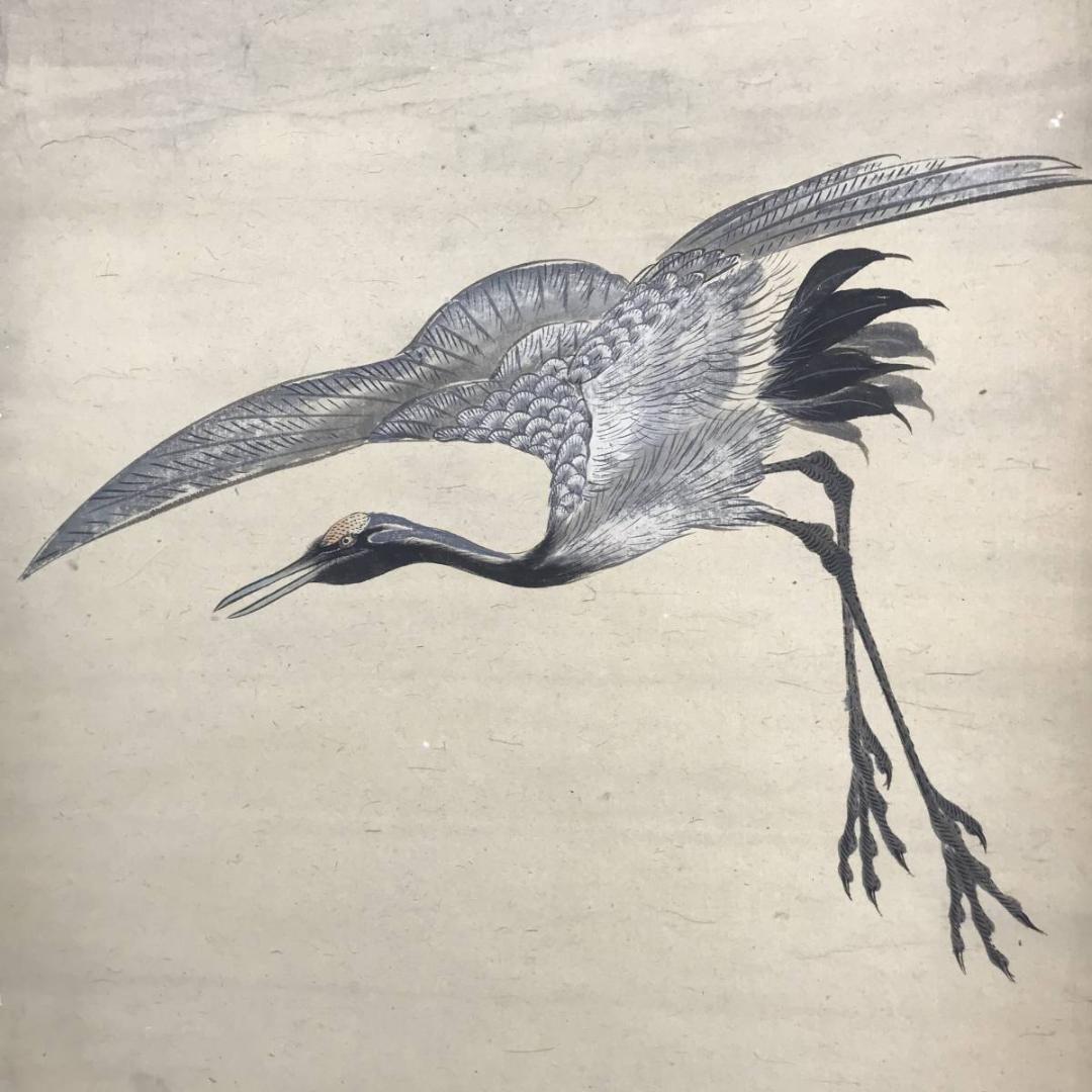 作者不詳/鶴亀図/祝事用/掛軸☆宝船☆AB-662