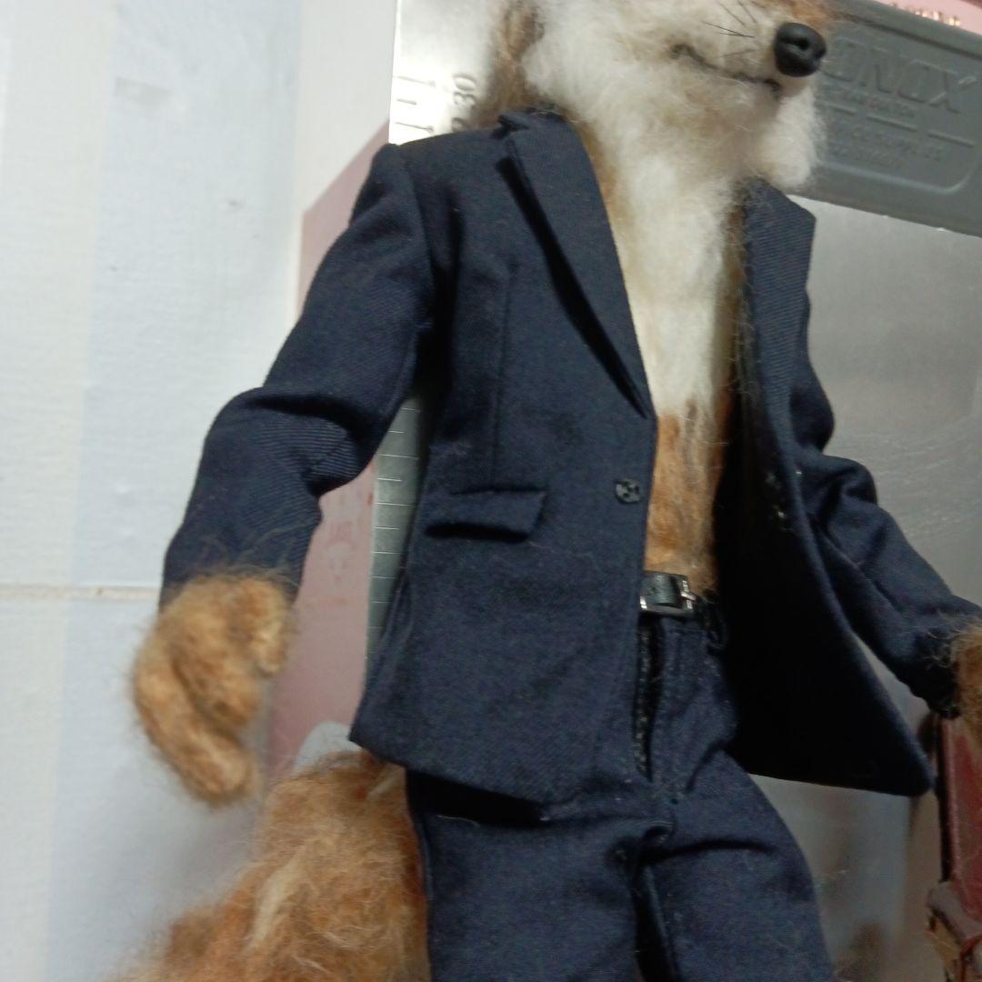 狼ドール 椅子セット スーツ 人形 オオカミ ぬいぐるみ 獣人