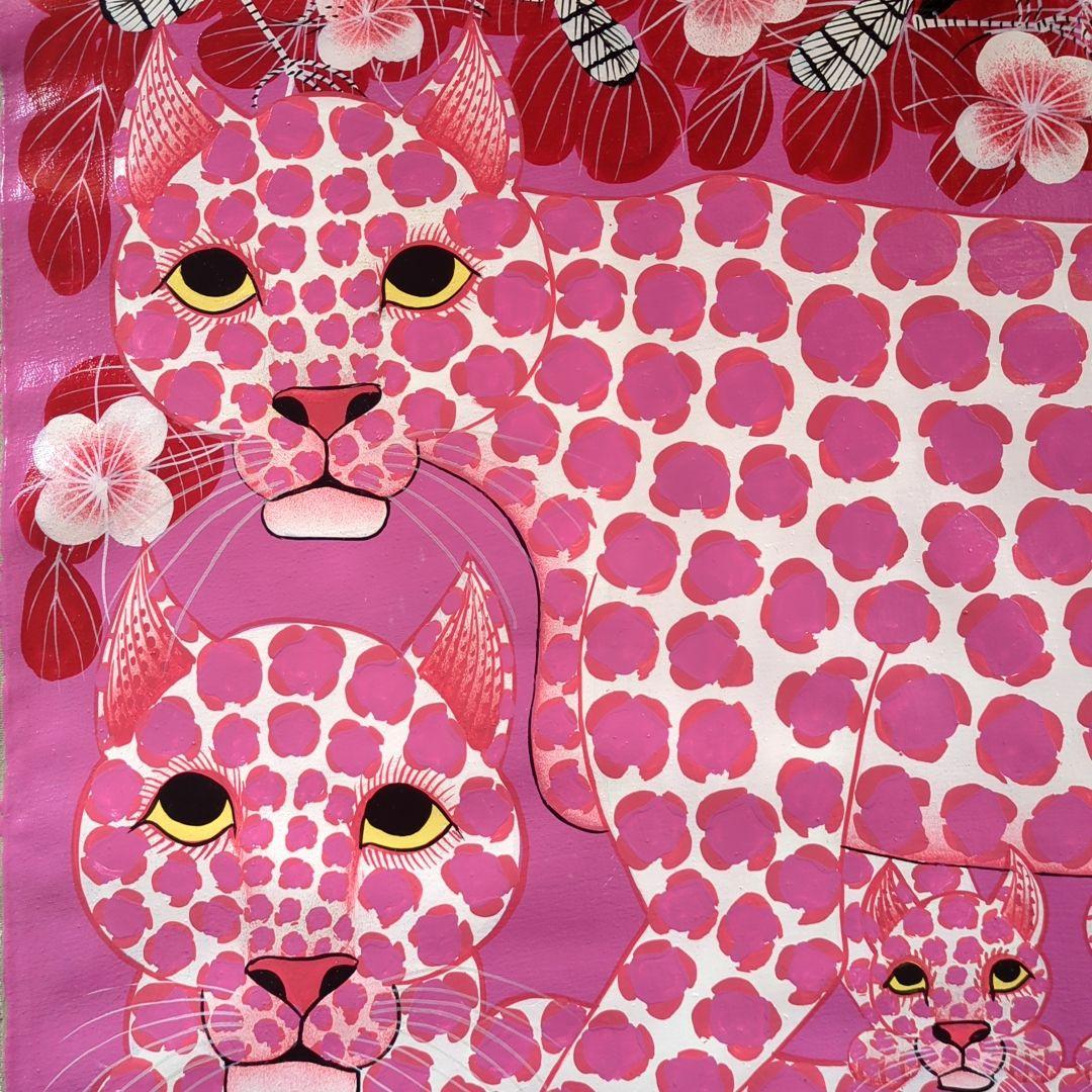 『 Pink Leopard family 』by Zuberi 60*60cm