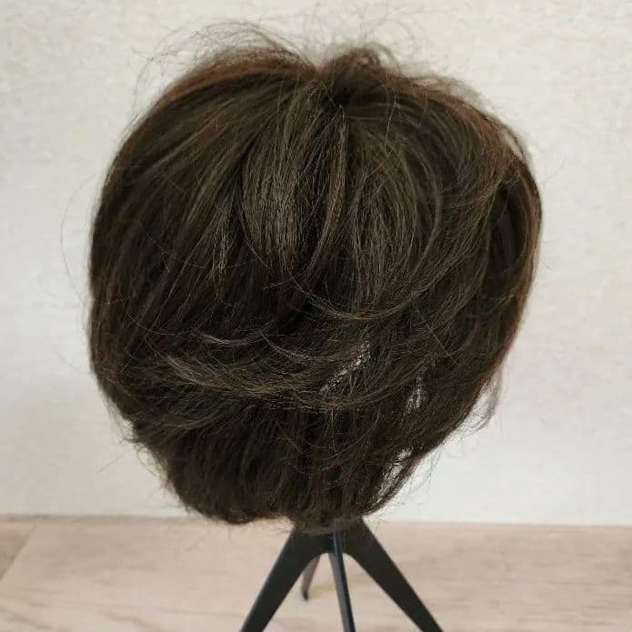 女性用フルウィッグ ショートシャポード 医療用 人毛アクアドールヘアケアセット付