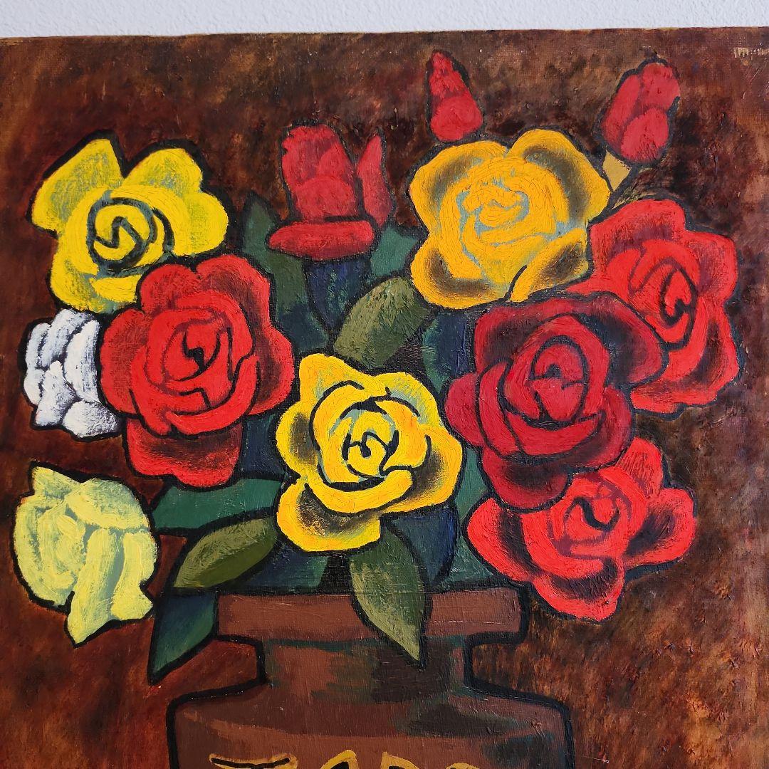 田渕眞兒　油絵　油彩　薔薇シリーズ　花　No.7