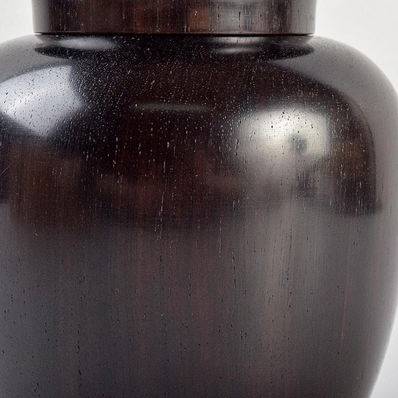 茶道具　雲州佐幸作　黒檀茶壷　茶心壷　約376g　共箱　V　R9362