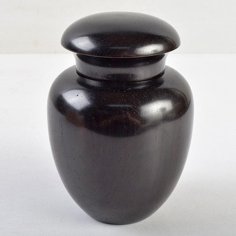 茶道具　雲州佐幸作　黒檀茶壷　茶心壷　約376g　共箱　V　R9362