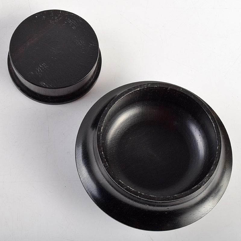 茶道具　雲州佐幸作　黒檀茶壷　茶心壷　約376g　共箱　V　R9362