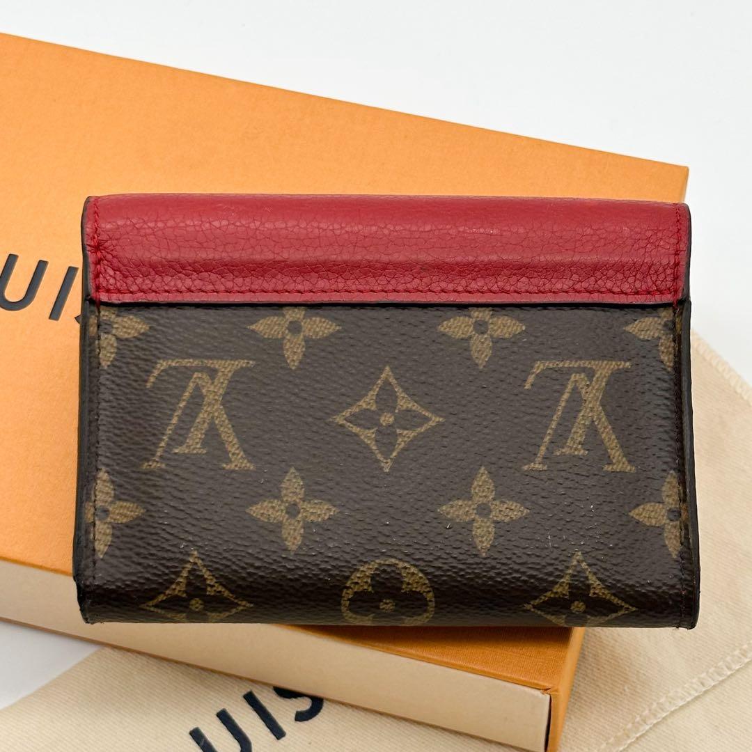 ルイヴィトン ポルトフォイユ パラス コンパクト レッド 三つ折り モノグラム