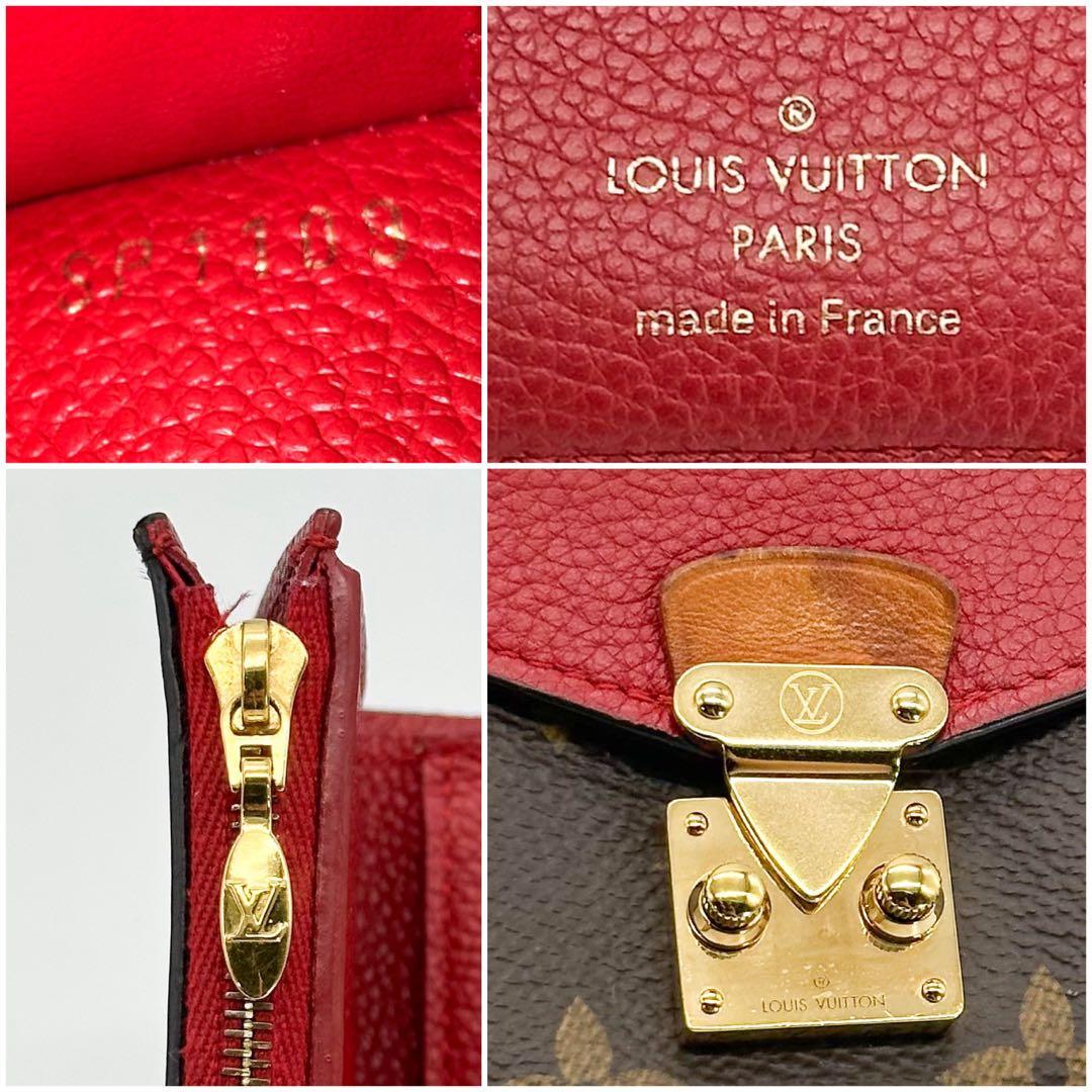 ルイヴィトン ポルトフォイユ パラス コンパクト レッド 三つ折り モノグラム
