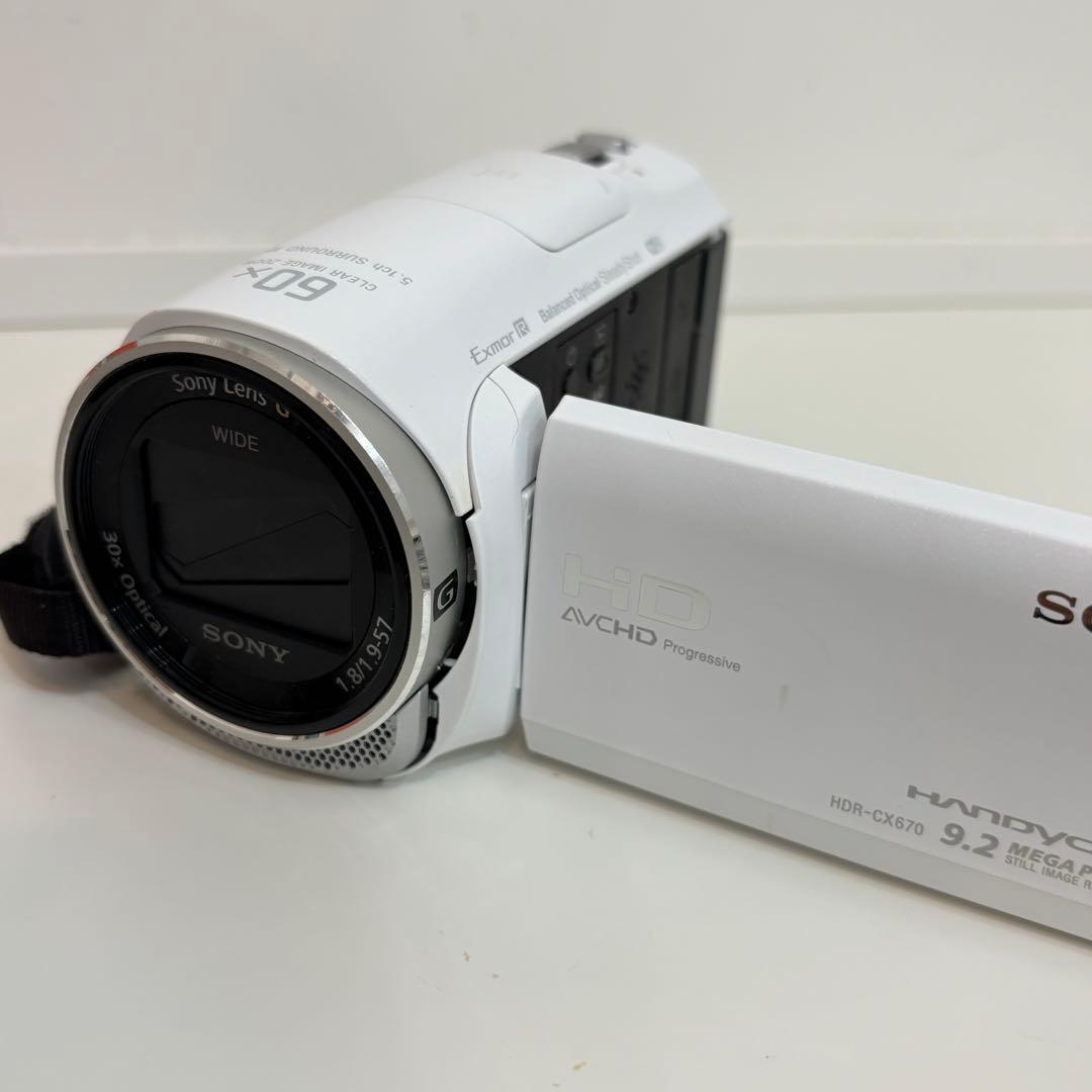SONY HDR-CX670 HDハンディビデオカメラ 白